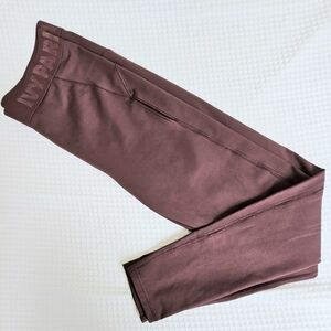 Ivy Park Dark Maroon Work Out Leggings With Side Cut Out Women's Size L